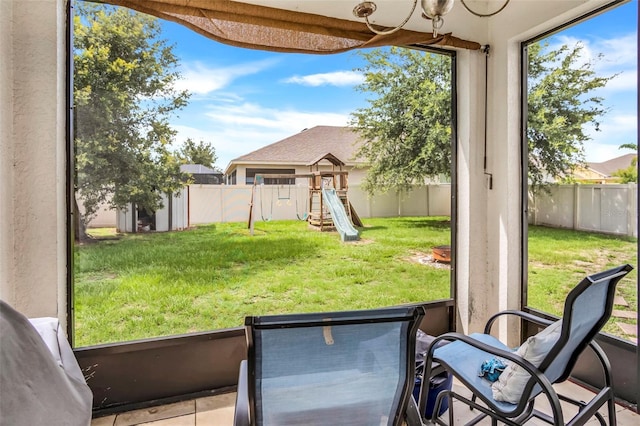 view of sunroom