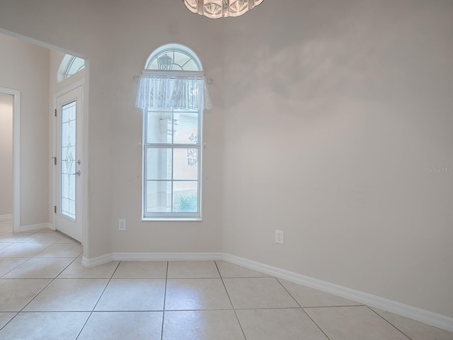 interior space featuring light tile patterned floors