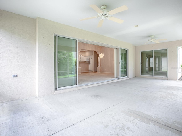 view of patio / terrace with ceiling fan