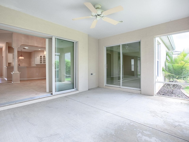 view of patio / terrace with ceiling fan