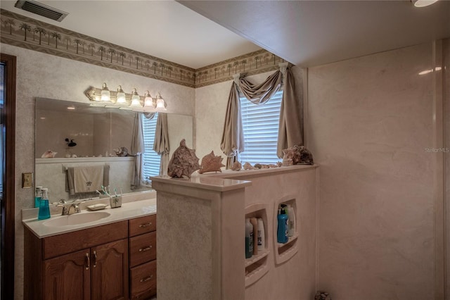 bathroom with visible vents and vanity