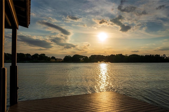 water view featuring a boat dock