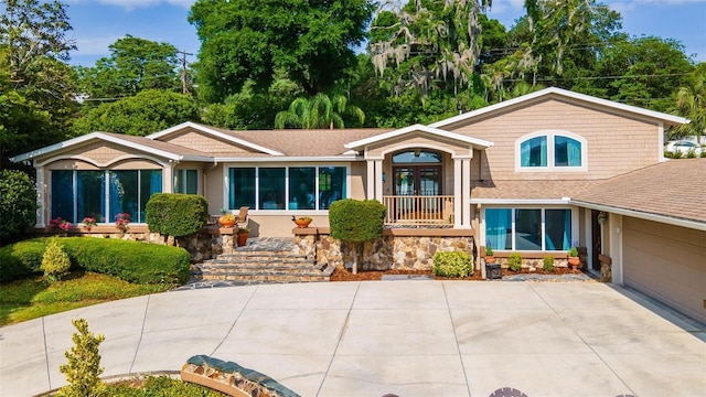 view of front of home featuring a garage