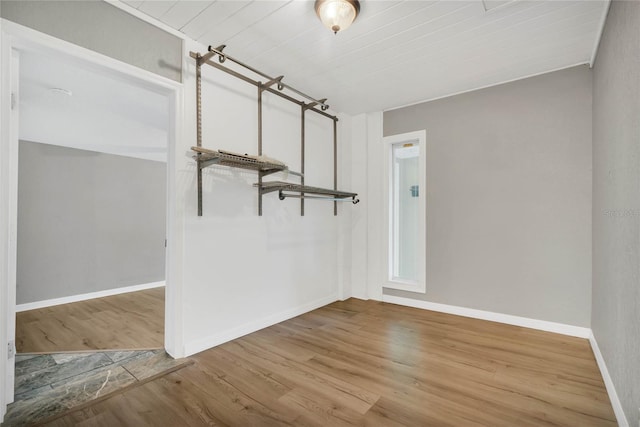 interior space with hardwood / wood-style floors