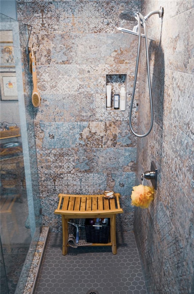 bathroom with a shower