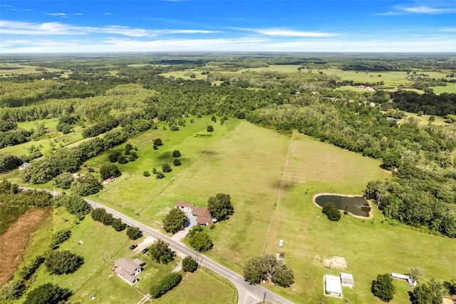 bird's eye view with a rural view