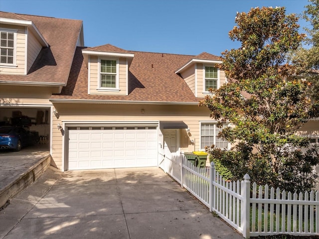 view of front of home with a garage