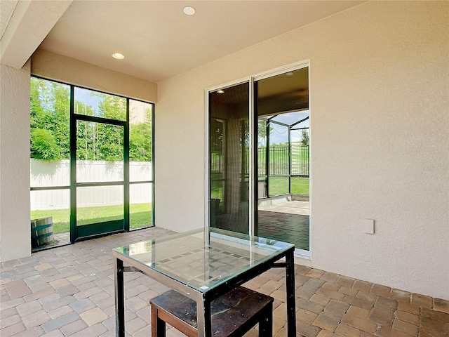 view of unfurnished sunroom