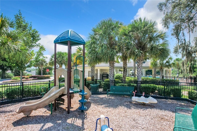 communal playground with fence