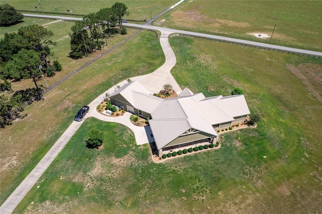 aerial view featuring a rural view