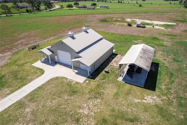 bird's eye view featuring a rural view