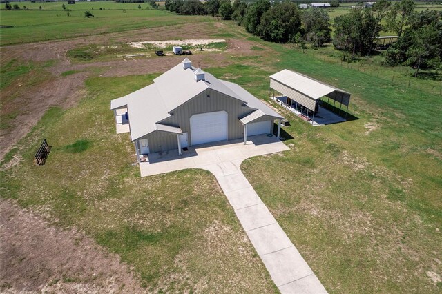 drone / aerial view featuring a rural view