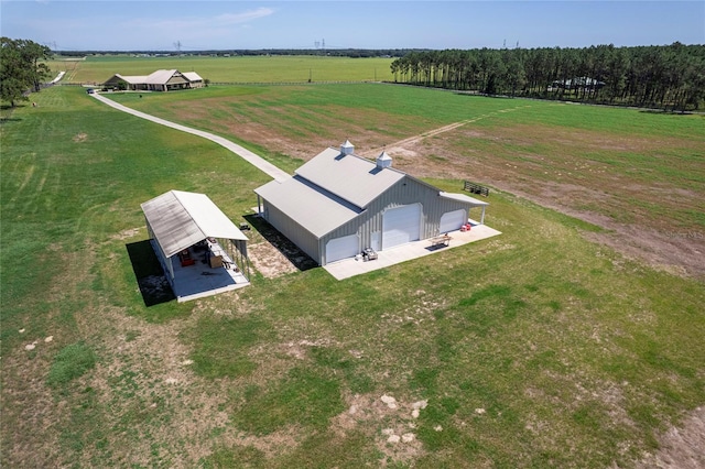 aerial view featuring a rural view