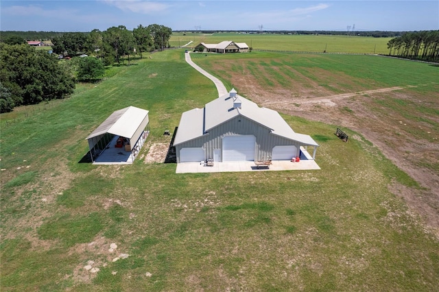 bird's eye view with a rural view