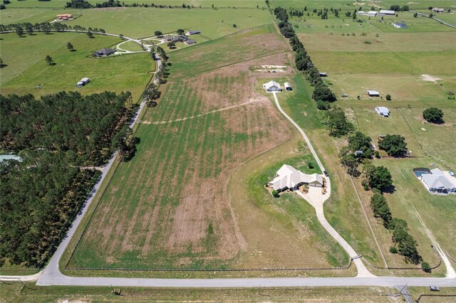 drone / aerial view with a rural view