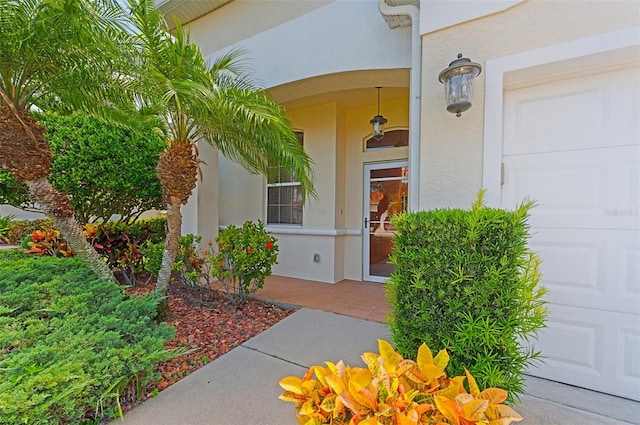 entrance to property with a garage