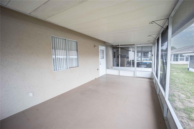 view of unfurnished sunroom