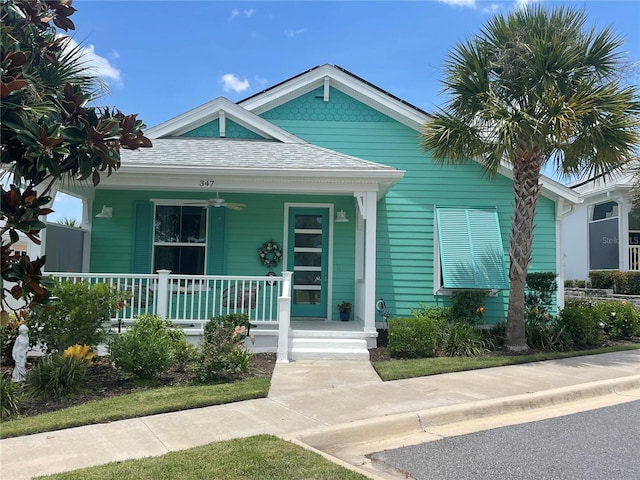 view of front of home with covered porch