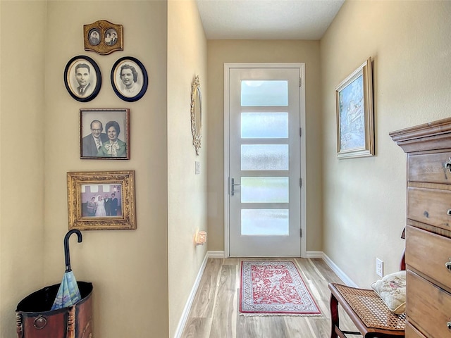 entryway featuring light hardwood / wood-style flooring and a healthy amount of sunlight