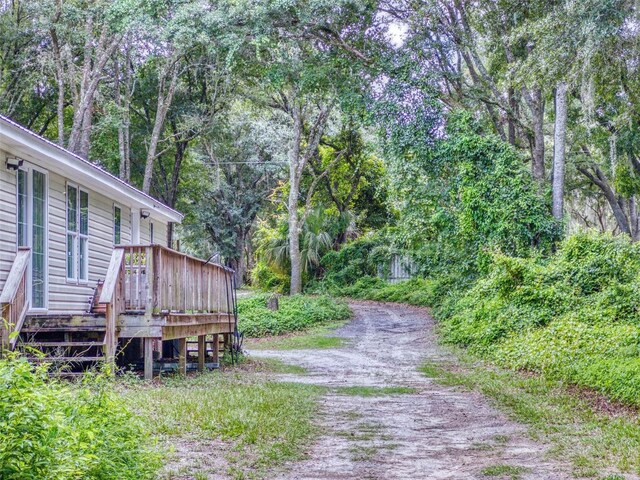 view of yard featuring a deck