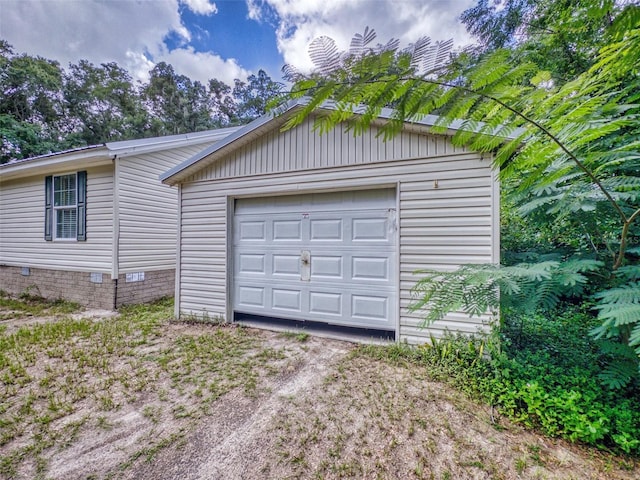 view of garage