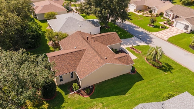 aerial view with a residential view