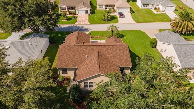 aerial view with a residential view