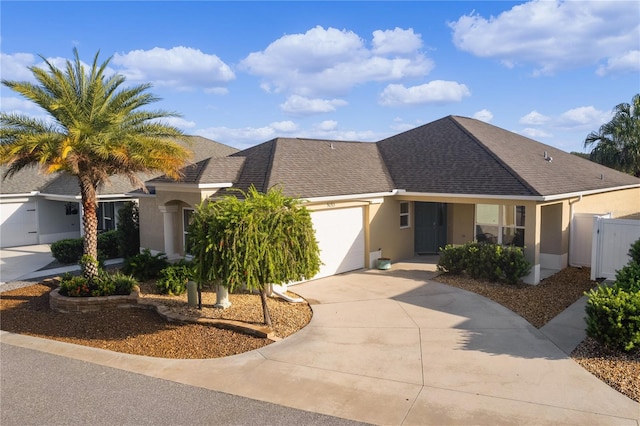 view of front of home with a garage