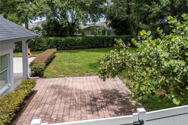 view of yard with a patio area