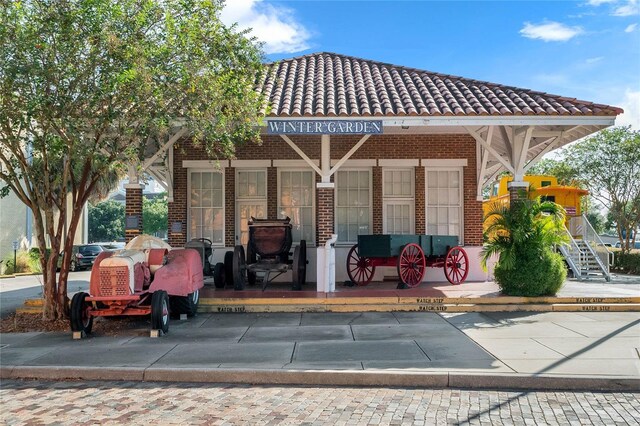 exterior space featuring covered porch