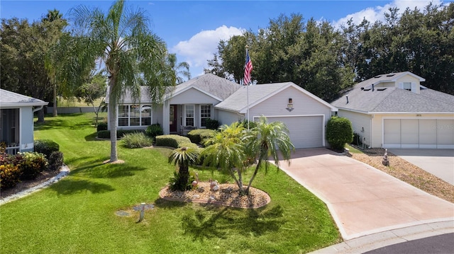 ranch-style home featuring a front yard