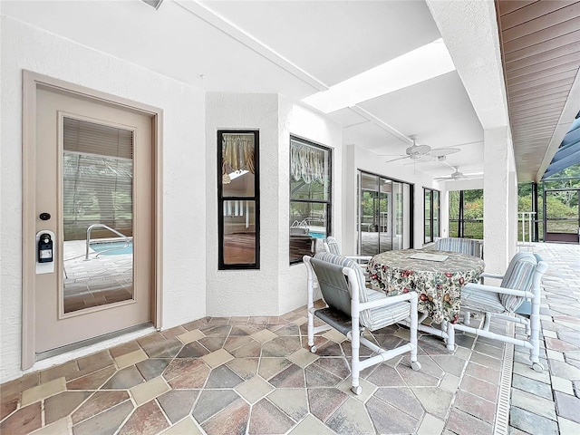 view of patio / terrace with ceiling fan