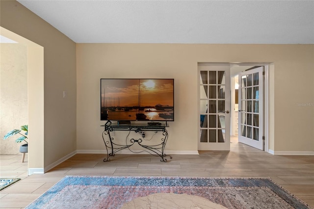 living room with french doors