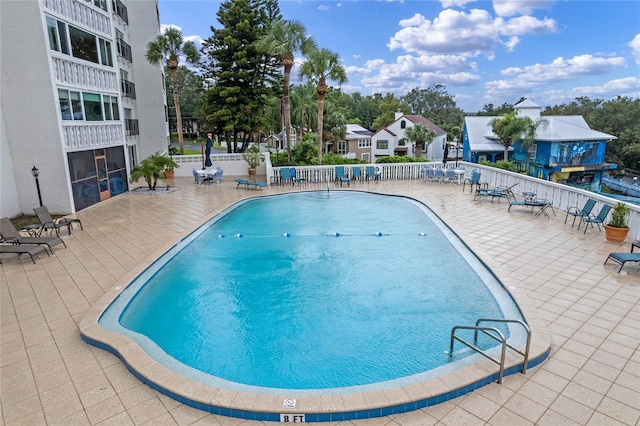 view of pool with a patio area