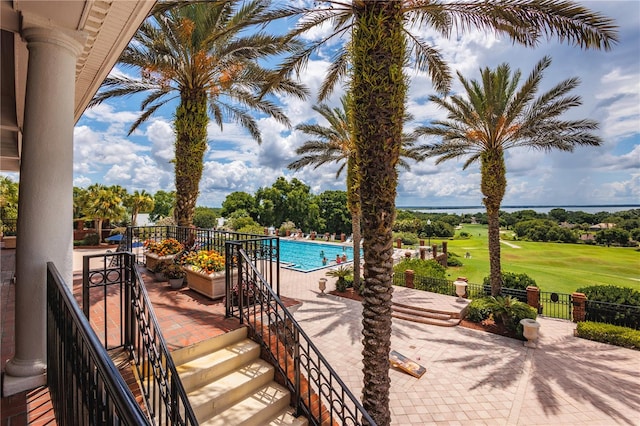 view of patio / terrace with a community pool