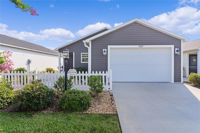 view of front facade with a garage