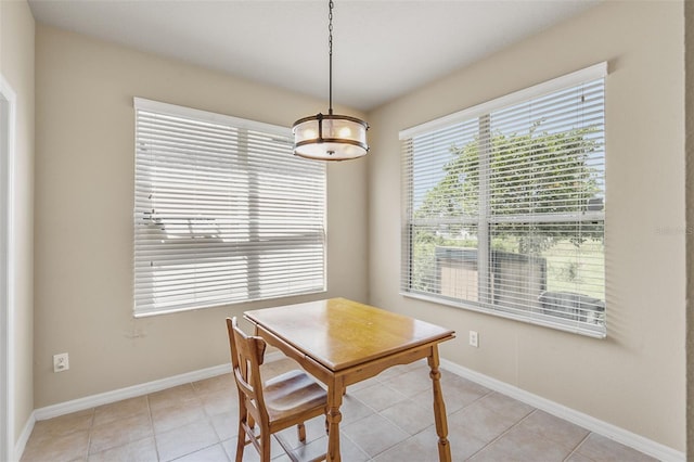 view of tiled dining space