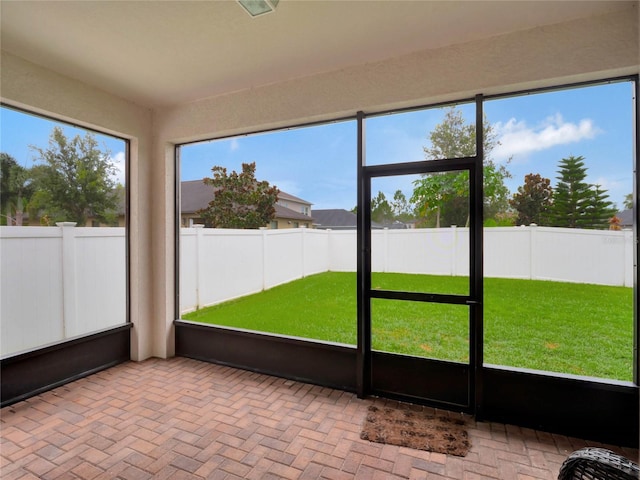 view of unfurnished sunroom