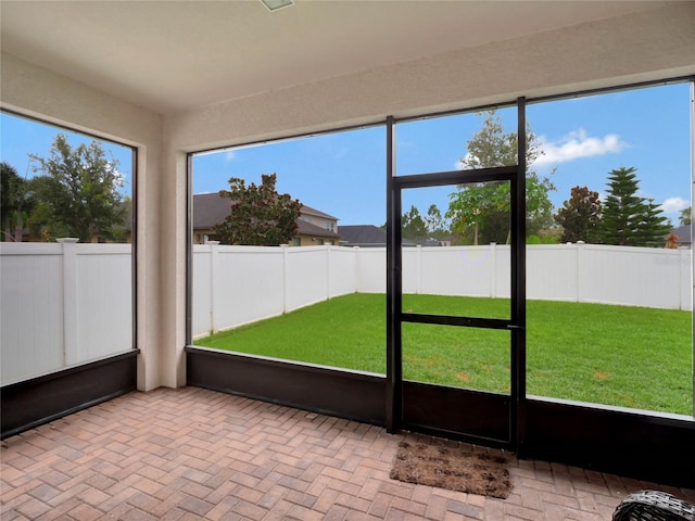 view of unfurnished sunroom