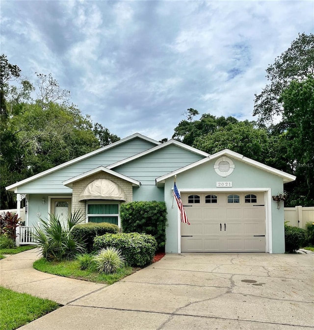 view of front of house with a garage