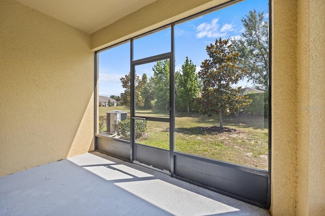 view of unfurnished sunroom