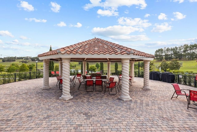 view of patio with a gazebo