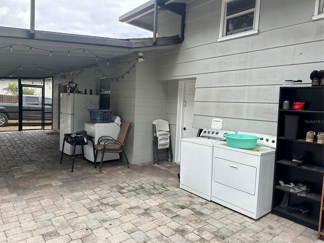 laundry area featuring washer and dryer