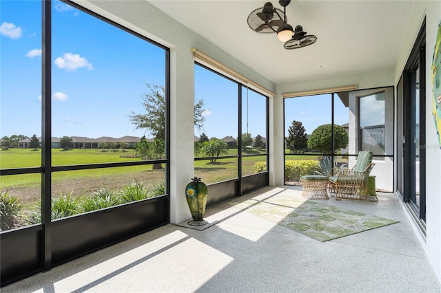 view of unfurnished sunroom