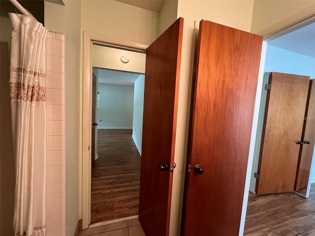 hall featuring hardwood / wood-style floors