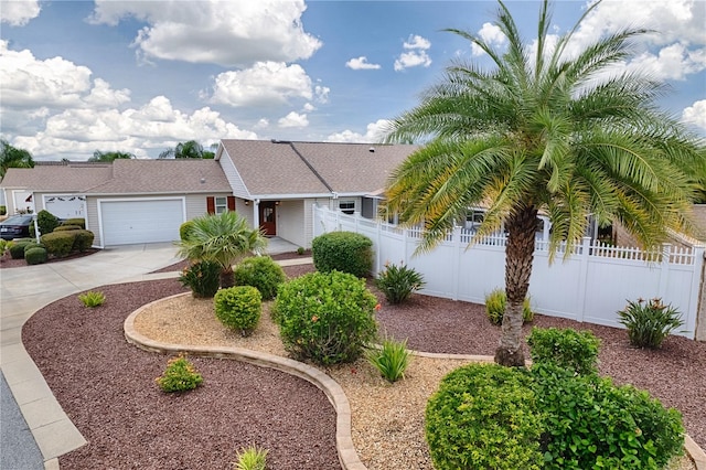 single story home featuring a garage