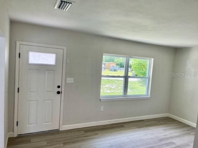 entrance foyer with hardwood / wood-style floors