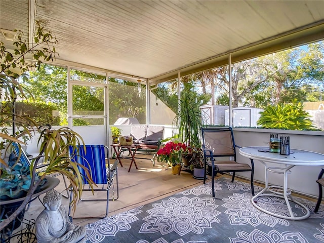 view of sunroom