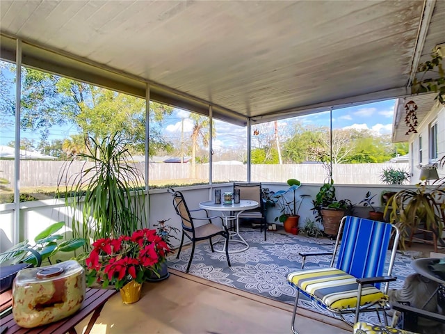 view of sunroom