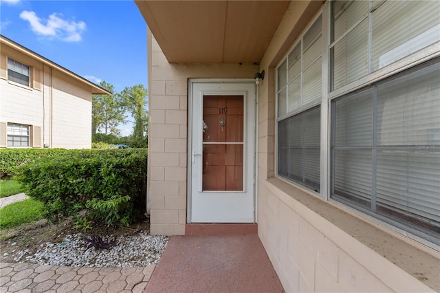 view of doorway to property